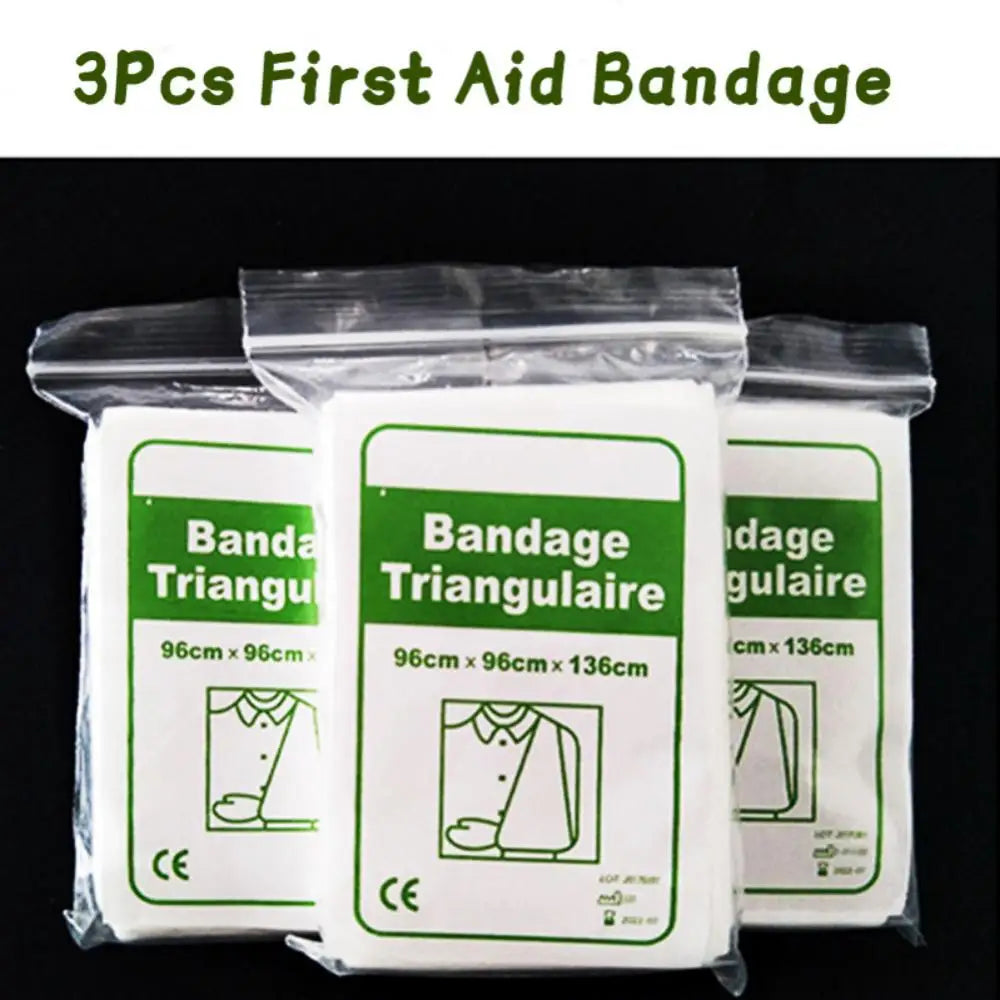 3Pcs/Set First Aid Kit Bandage Fracture Fixation Triangular First Aid Bandage Emergency Survival Accessories Camping Equipment